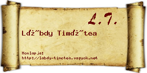 Lábdy Timótea névjegykártya